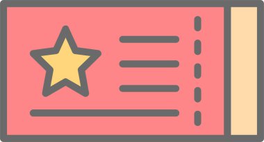 bilet ikonu vektör illüstrasyonu