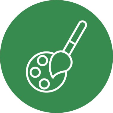 Palet ve boya fırçası. Web simgesi resmedilmesi basit illüstrasyon