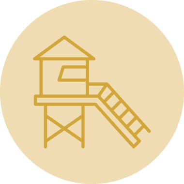 Cankurtaran kulesi simgesinin vektör çizimi                                    