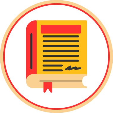 Kitap satırı simgesi, vektör çizim 