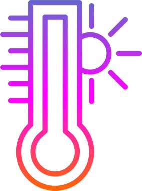 Sıcak sıcaklık düzlüğü simgesi, vektör illüstrasyonu