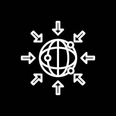 Basit internet dünya simgesi, vektör illüstrasyonu