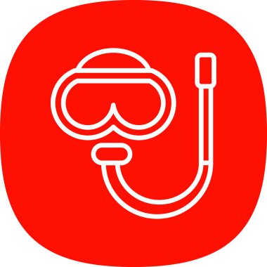 Şnorkelleme simgesi, vektör illüstrasyonu 