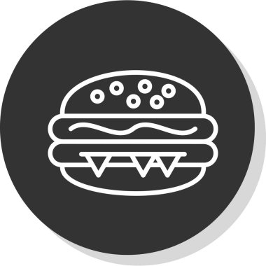 Hamburger ikonu vektör illüstrasyonu