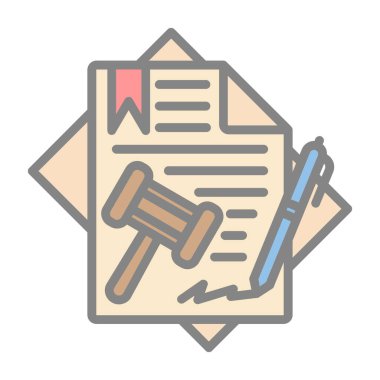 Düz dizaynlı yasal belge simgesi.