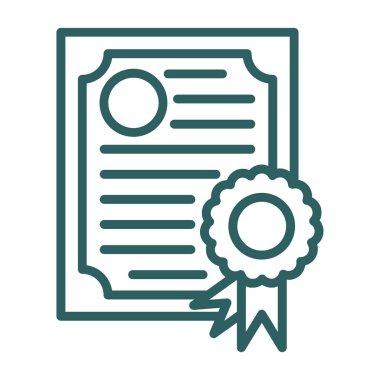 Rozet diploma sertifikası simgesi ana hat biçiminde