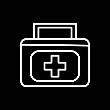 İlk yardım çantası simgesi, basit vektör illüstrasyonu