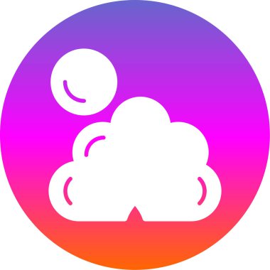 Basit Bulutlu hava simgesi, vektör illüstrasyonu