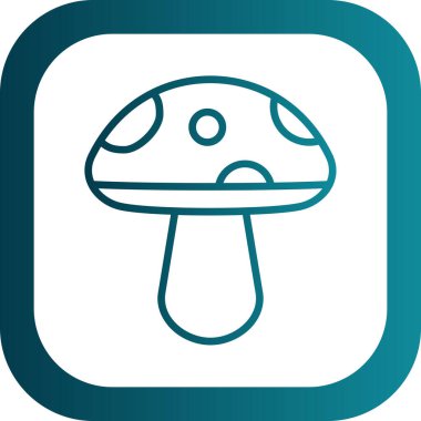 Mantar. Web simgesi basit illüstrasyon