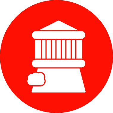 Olimpos Dağı ve tapınak ikonu. Yunanistan Simge ve vektör illüstrasyonuna İlham Verdi  