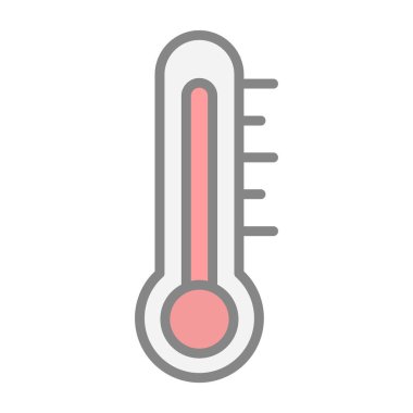 termometre düz simge, vektör çizimi