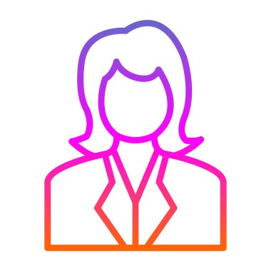 Genç kadın simgesi, vektör illüstrasyonu