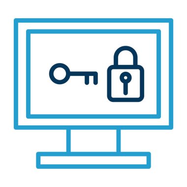 Kilit simgesi. İnce çizgi tasarımı. vektör illüstrasyonu.