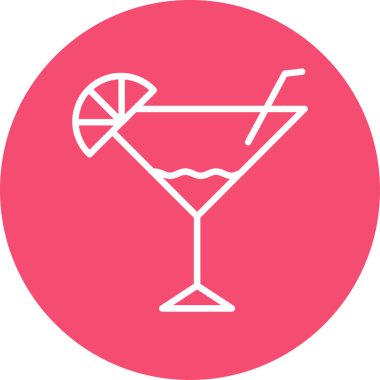 Martini kokteyli düz ikon, vektör illüstrasyonu