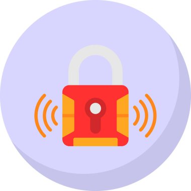 Akıllı kilit simgesi, vektör illüstrasyonu