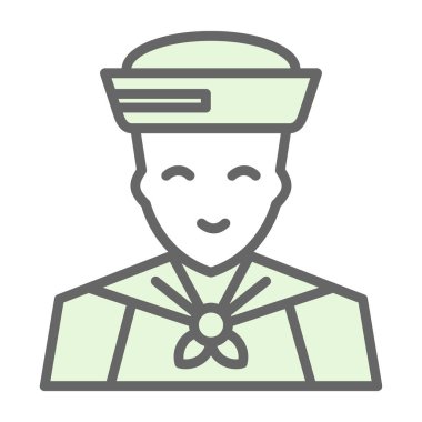 kadın denizci simgesi vektör çizimi