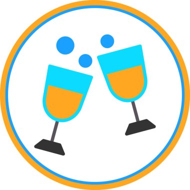 - Şampanya. Web simgesi basit illüstrasyon