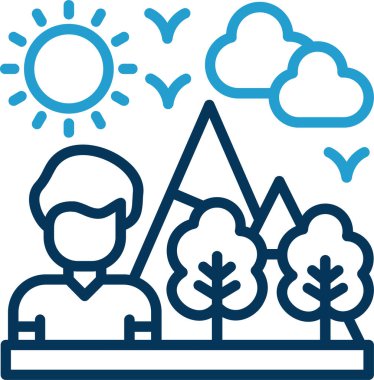 Dizüstü bilgisayarı olan bir kadın ve erkeğin vektör çizimi