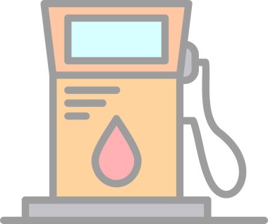 benzinlik ikonu vektör illüstrasyonu 