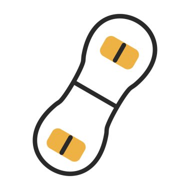 Snowboard düz ikonu, kış sporu konsepti, snowboard ekipman tabelası, vektör illüstrasyonu 