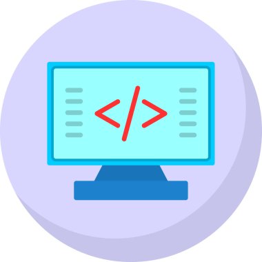 Kodlama simgesinin vektör illüstrasyonu 