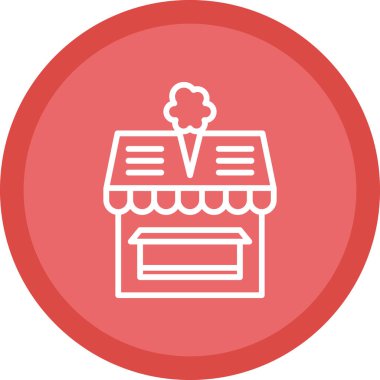 Dondurma dükkanı simgesi, basit vektör illüstrasyon tasarımı