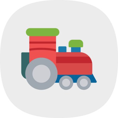 lokomotif düz simge vektör çizimi