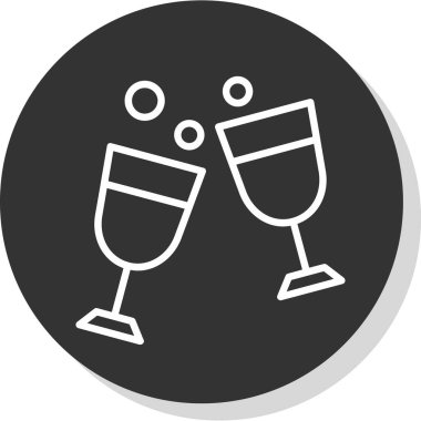 - Şampanya. Web simgesi basit illüstrasyon