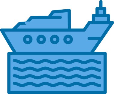 Gemi simgesi vektör illüstrasyonu 