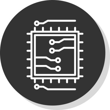 çip simgesi, vektör illüstrasyonu basit tasarım