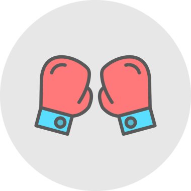 Boks eldiveni simgesi, vektör illüstrasyonu 