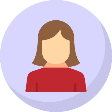 kız düz simgesi, vektör illüstrasyonu