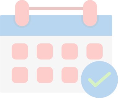 Takvim simgesi, vektör illüstrasyonu basit tasarım