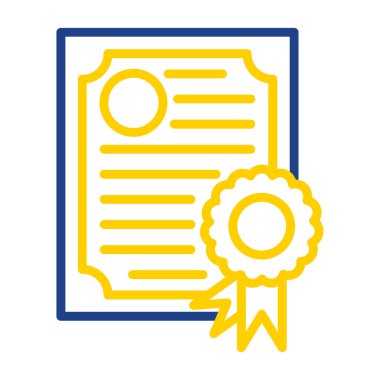 Sertifika simgesi, vektör illüstrasyonu