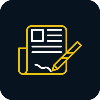 Sözleşme ve kalem ağı simgesi, vektör illüstrasyonu