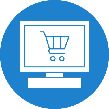 Çevrimiçi Dükkan simgesi, vektör illüstrasyonu