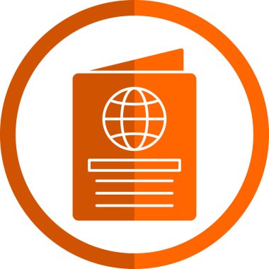 Pasaport web simgesi vektör illüstrasyonu