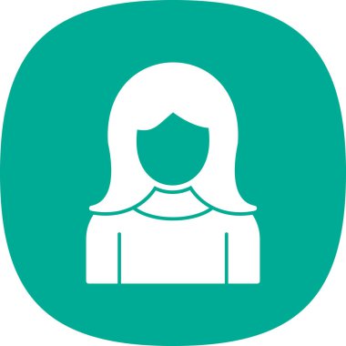 kız düz simgesi, vektör illüstrasyonu