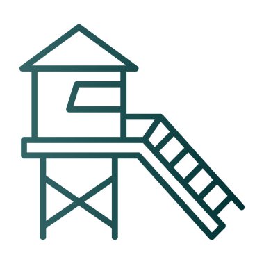 Cankurtaran kulesi simgesinin vektör çizimi                                    