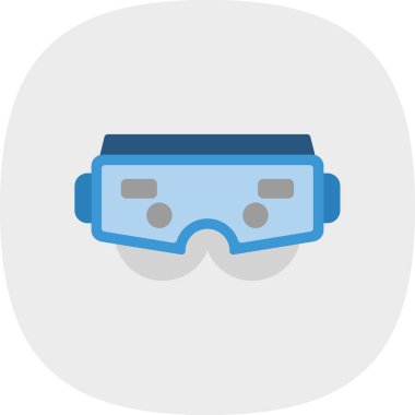 sanal gözlük düz simgesi, vektör illüstrasyonu