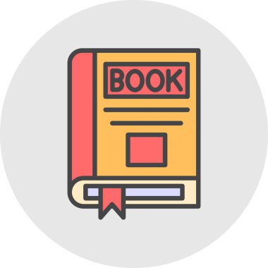 Kitap satırı simgesi, vektör çizim 