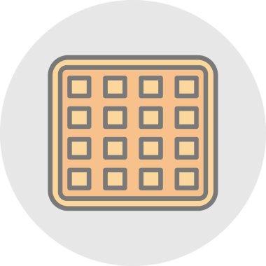 waffle düz vektör simgesi 