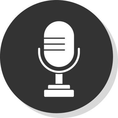 mikrofon simgesi, vektör illüstrasyonu basit tasarım