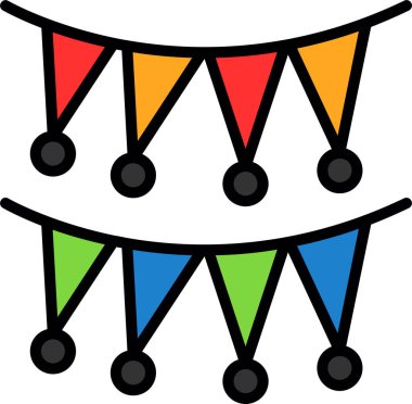 karnaval çelenkleri simgesi, vektör illüstrasyonu