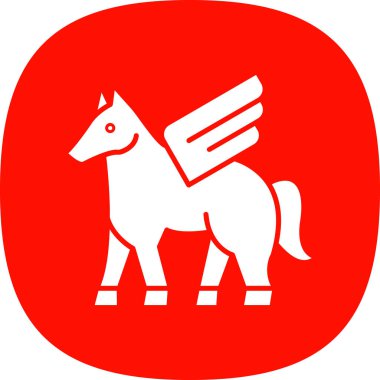 Pegasus hayvan simgesi, vektör illüstrasyonu              