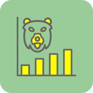 Ayı ikonu, vektör illüstrasyonu