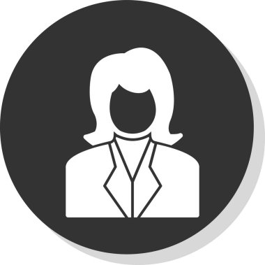 Genç kadın simgesi, vektör illüstrasyonu