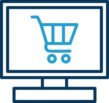 Çevrimiçi Dükkan simgesi, vektör illüstrasyonu