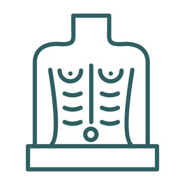 Göğüs vektörü ince çizgi simgesi