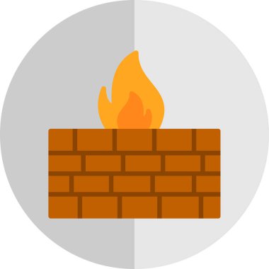 Güvenlik duvarı. Web simgesi vektör illüstrasyonu  